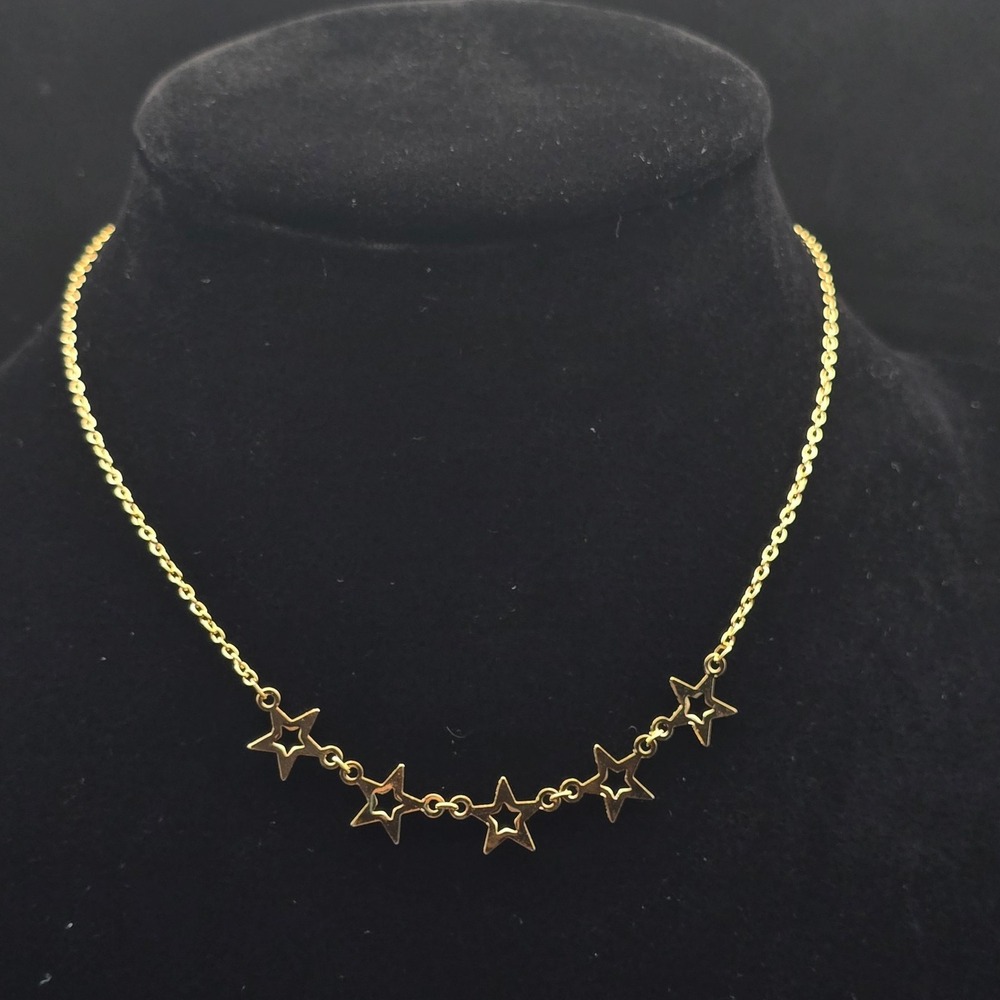 Avon Gold Tone Star Necklace Vintage Costume Jewelry